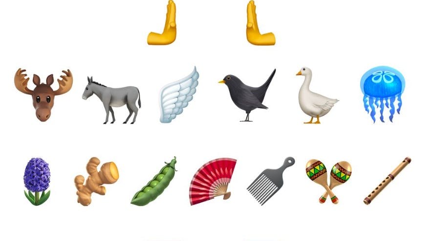 Der findes flere farvevariationer over de nye emoji, så her er der kun afbilledet 21 emojis. nbsp;