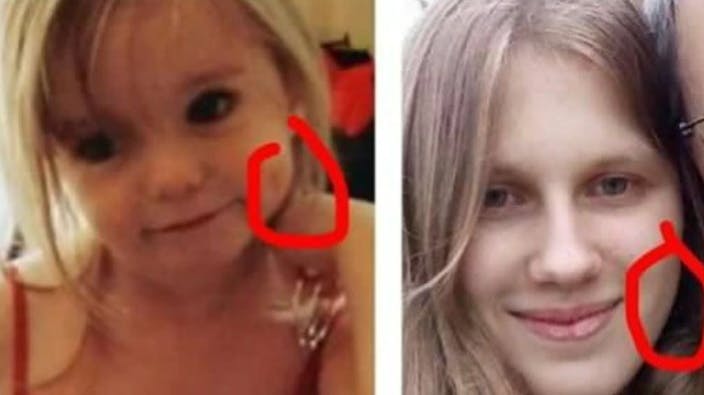 Julia Wendell (h) hævder at være den forsvundne Madeleine McCann (v).