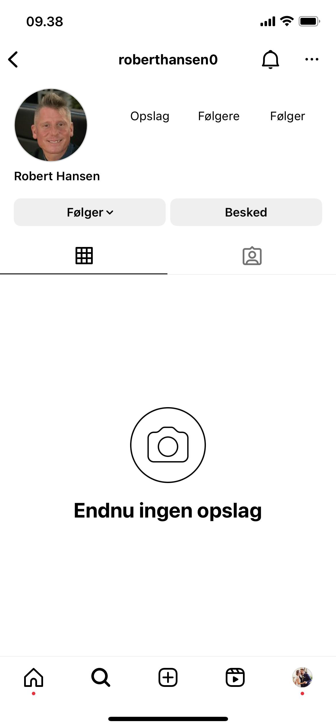 Sådan ser Robert Hansens profil ud, hvis man søger den frem i dag. 