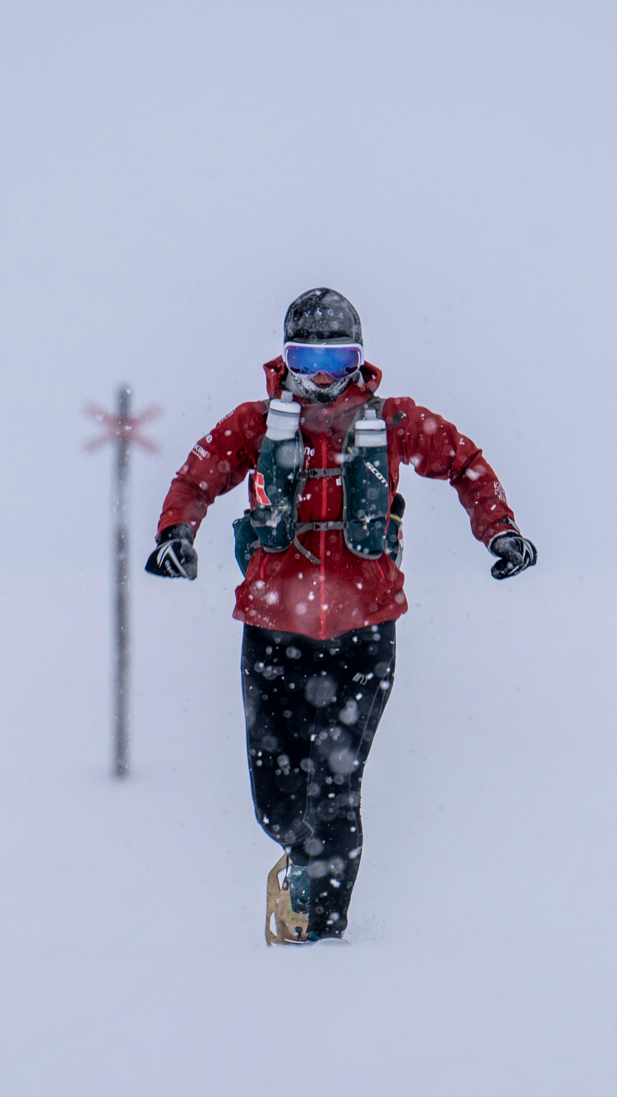 Vejrforholdene blev udfordrende for Kristina. Specielt på løbets anden dag, hvor hun løb ind i en regulær storm.