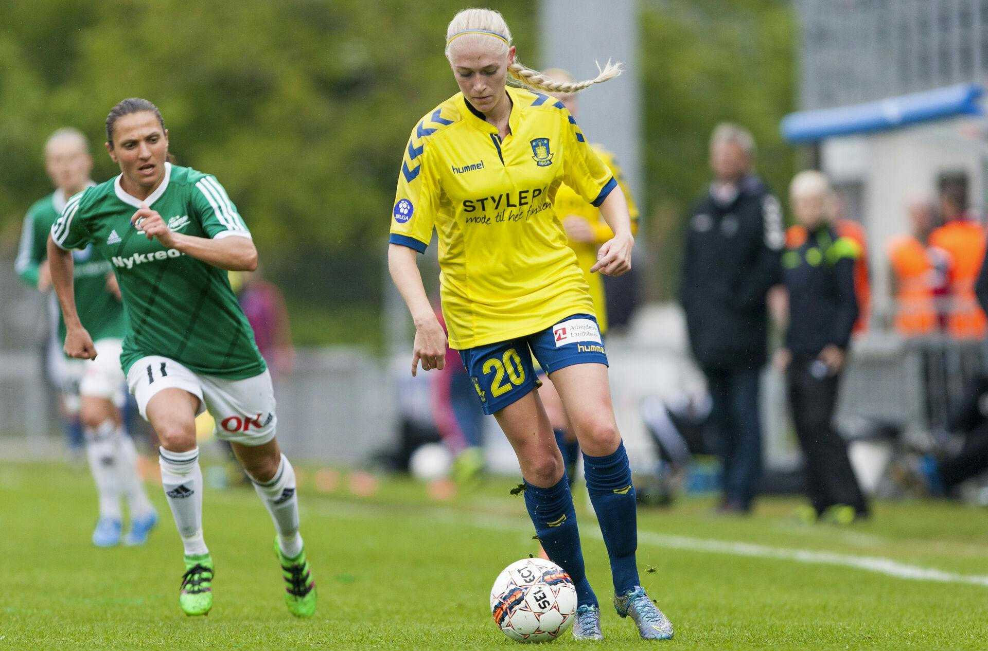 Ida Karstoft i aktion for Brøndby IFs kvindehold tilbage i 2016.