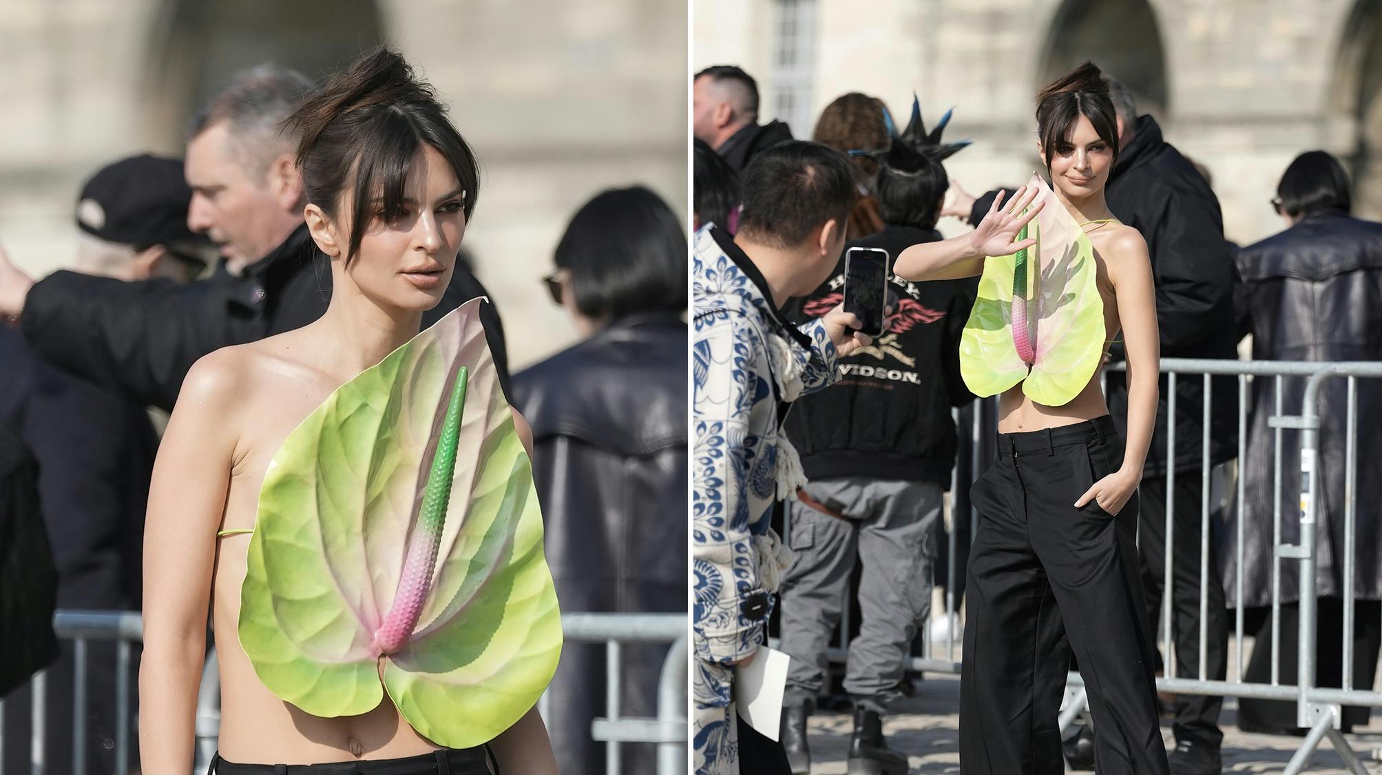 Emily Ratajkowski i fuldt flor til den parisiske modeuge. 