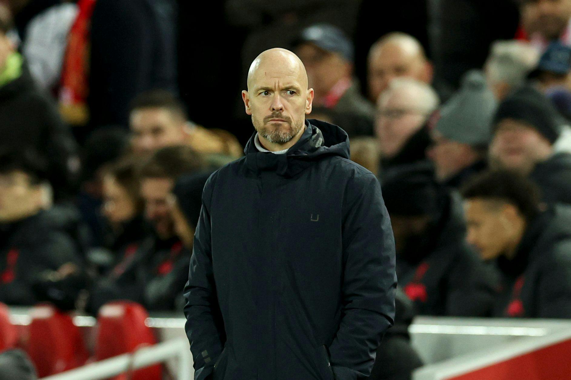 Erik ten Hag havde – forståeligt – et alvorligt ansigt på, da Manchester United tabte 7-0 til Liverpool.