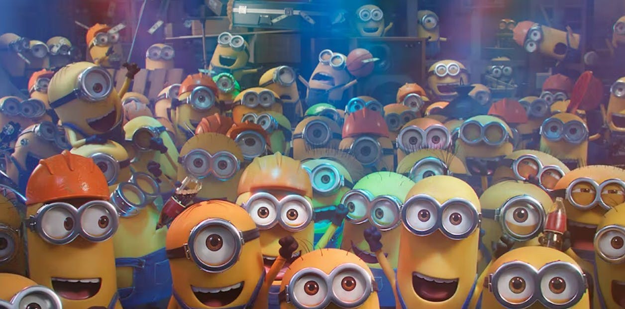 De charmerende håndlangere Minions i "Minions: Historien om Gru".