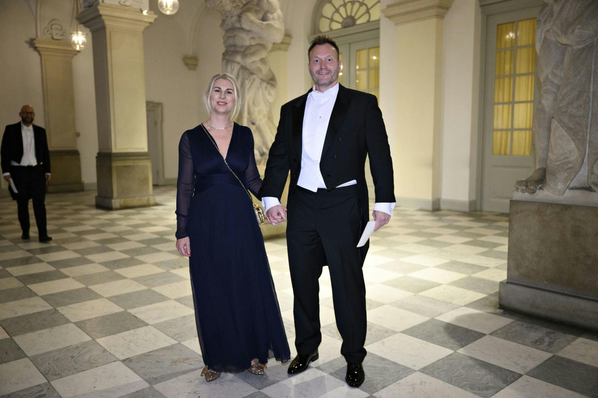 Nye Borgerliges forhenværende formand Lars Boje Mathiesen til aftenmiddag på Christiansborg med fruen Katrine Lindmark Mathiesen.
