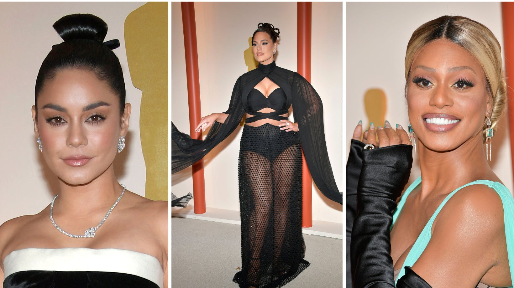 Vanessa Hudgens, Ashley Graham og Laverne Cox er bare nogle af de stjerner, der stråler på den champagnefarvede løber til Oscar 2023. Se alle kjoler og outfits i galleriet.