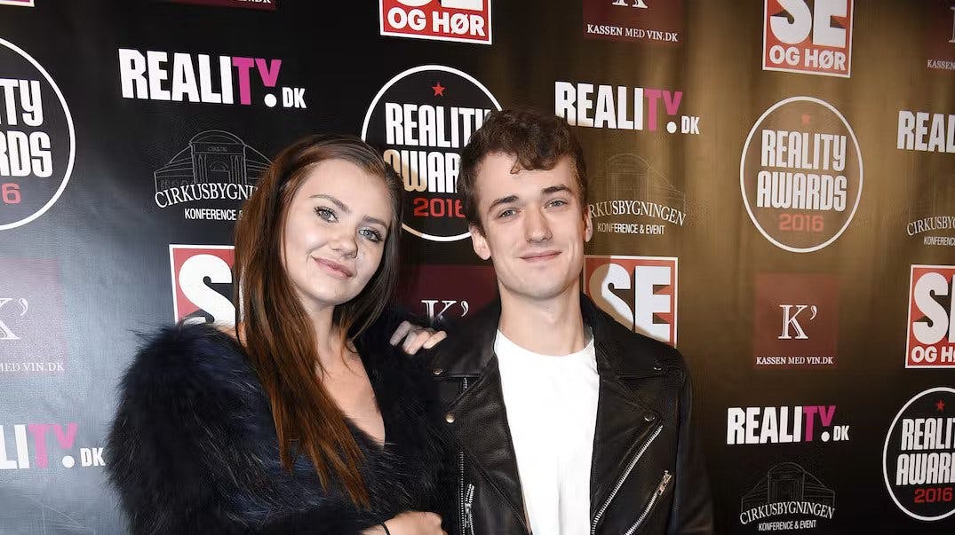MrCrainer - alias Benjamin Vestergaard - med sin daværende kæreste Fie Laursen ved Reality Awards i 2016.