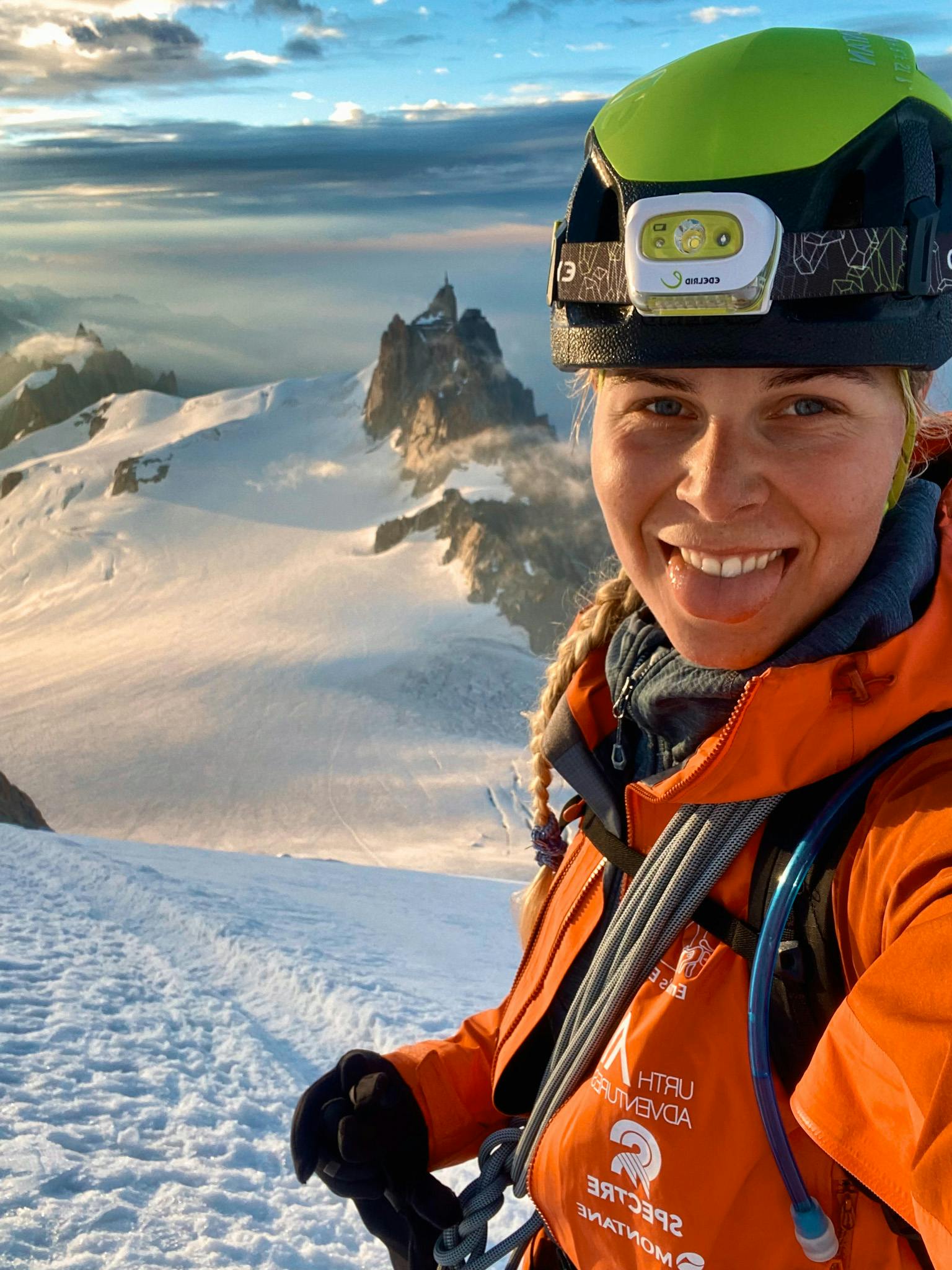 Emma Østergaard har de sidste tre år trænet op til Mount Everest-eventyret. Blandt andet ved at bestige bjerge rundt om i verden. Her ses hun i Alperne.&nbsp;
