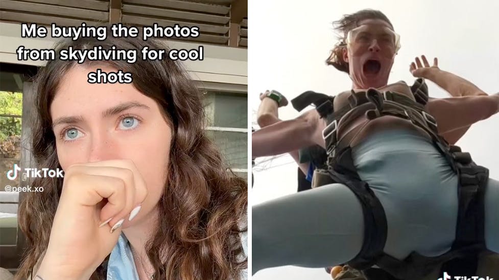 En kvinde, der kalder sig @peek.xo på TikTok, er gået viralt med et meget ucharmerende foto af sig selv.