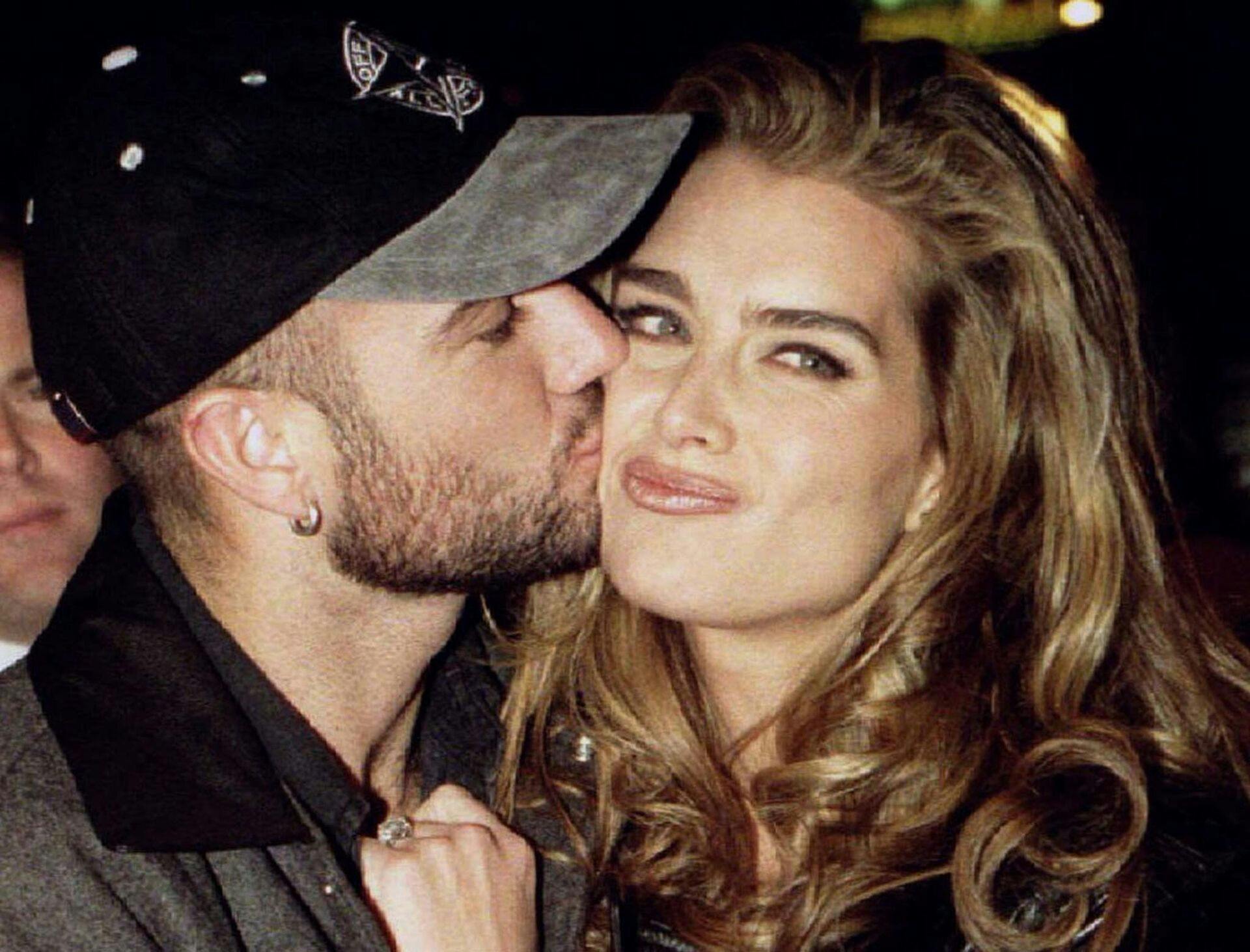 Arkivfoto af Andre Agassi og Brooke Shields. 