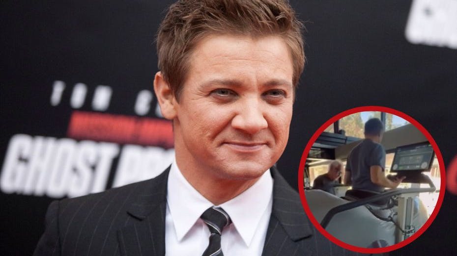 Jeremy Renner er på imponerende vis på benene igen efter ulykken. Dog med lidt teknologisk hjælp.