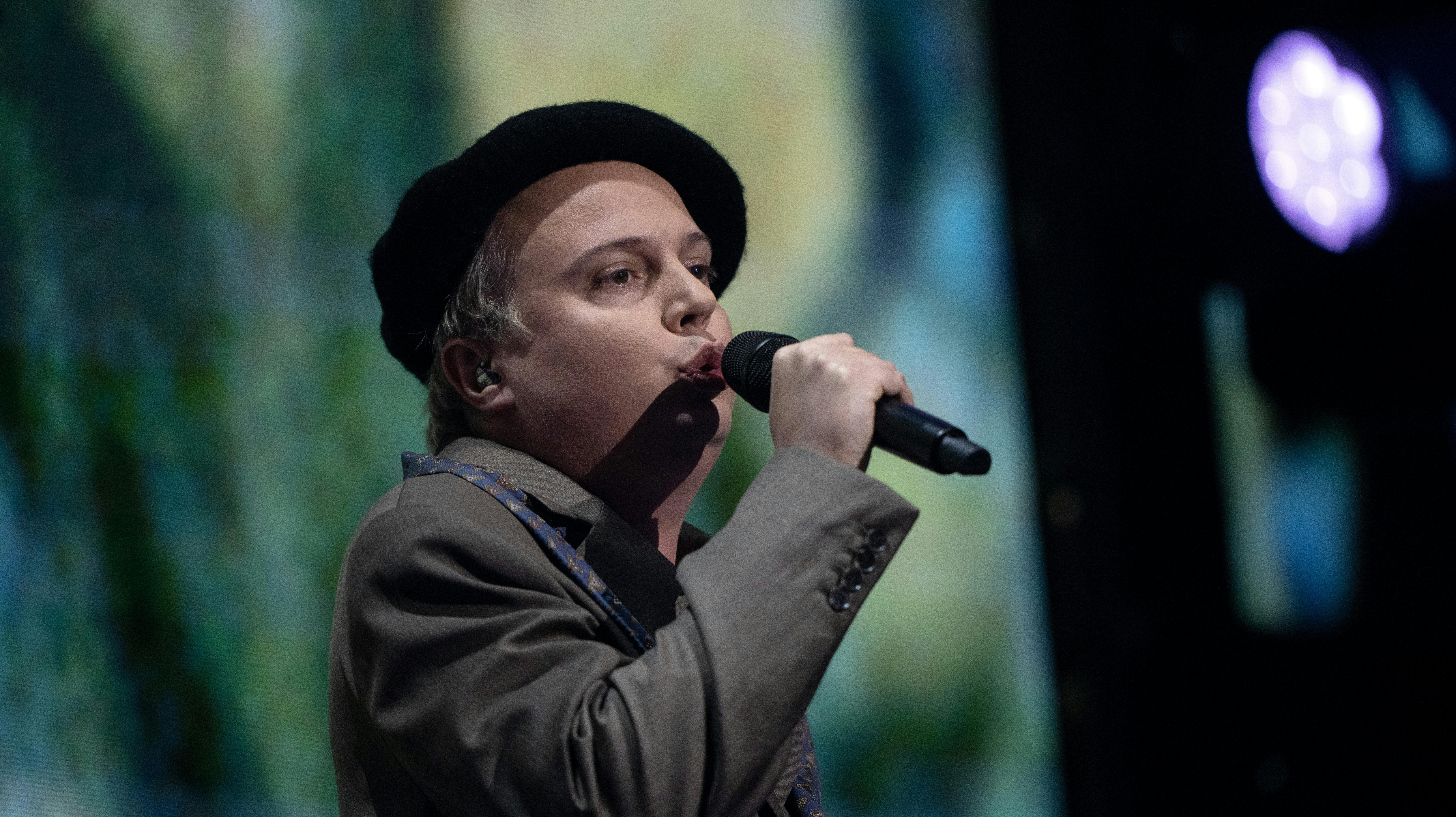 Andreas Odbjerg optrådte med sin spritnye sang "Smugryger" under "X Factor"-finalen i Arena Randers, fredag den 31. marts 2023.