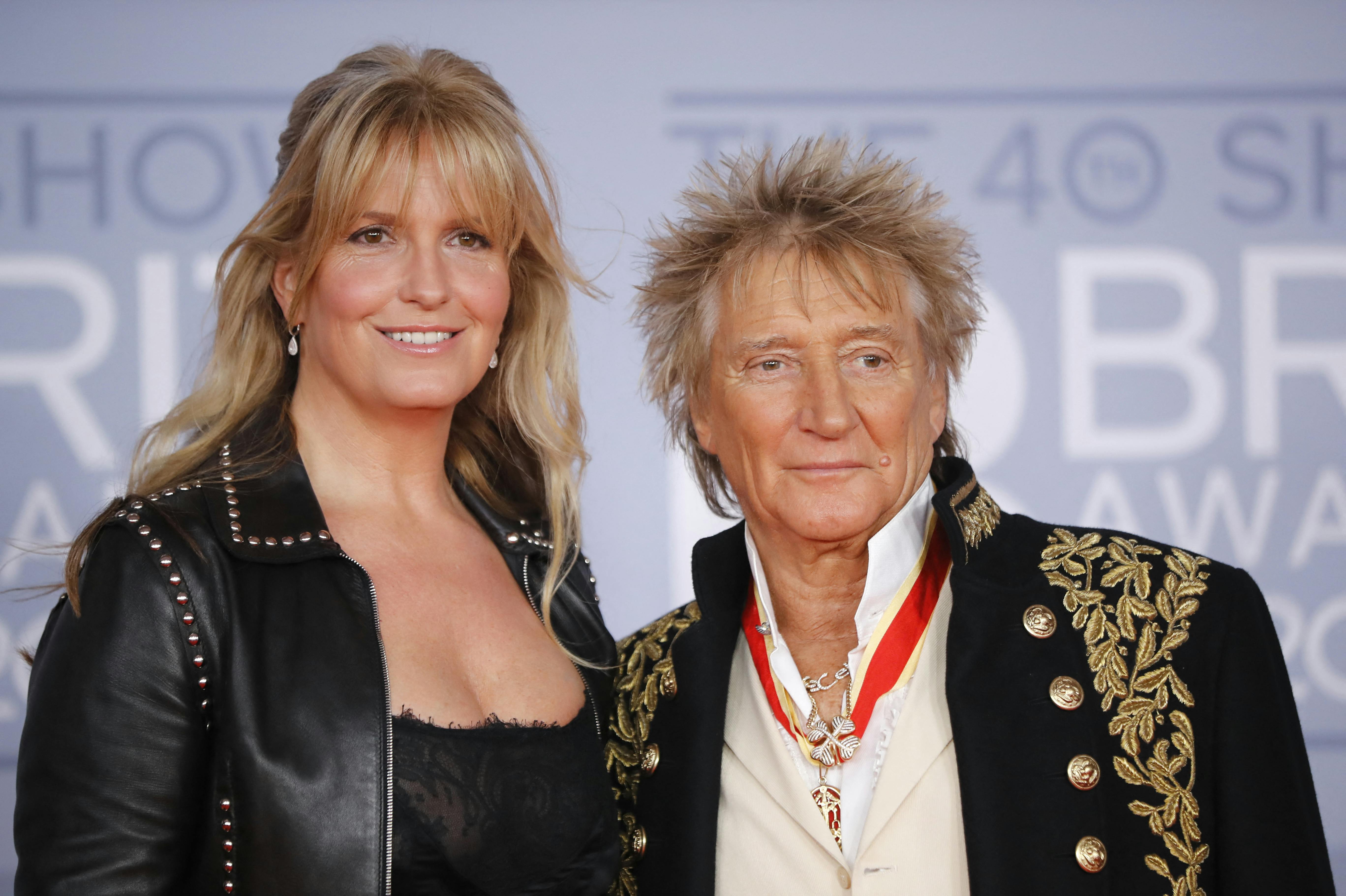 Sir Rod Stewart med hustruen Penny&nbsp;
