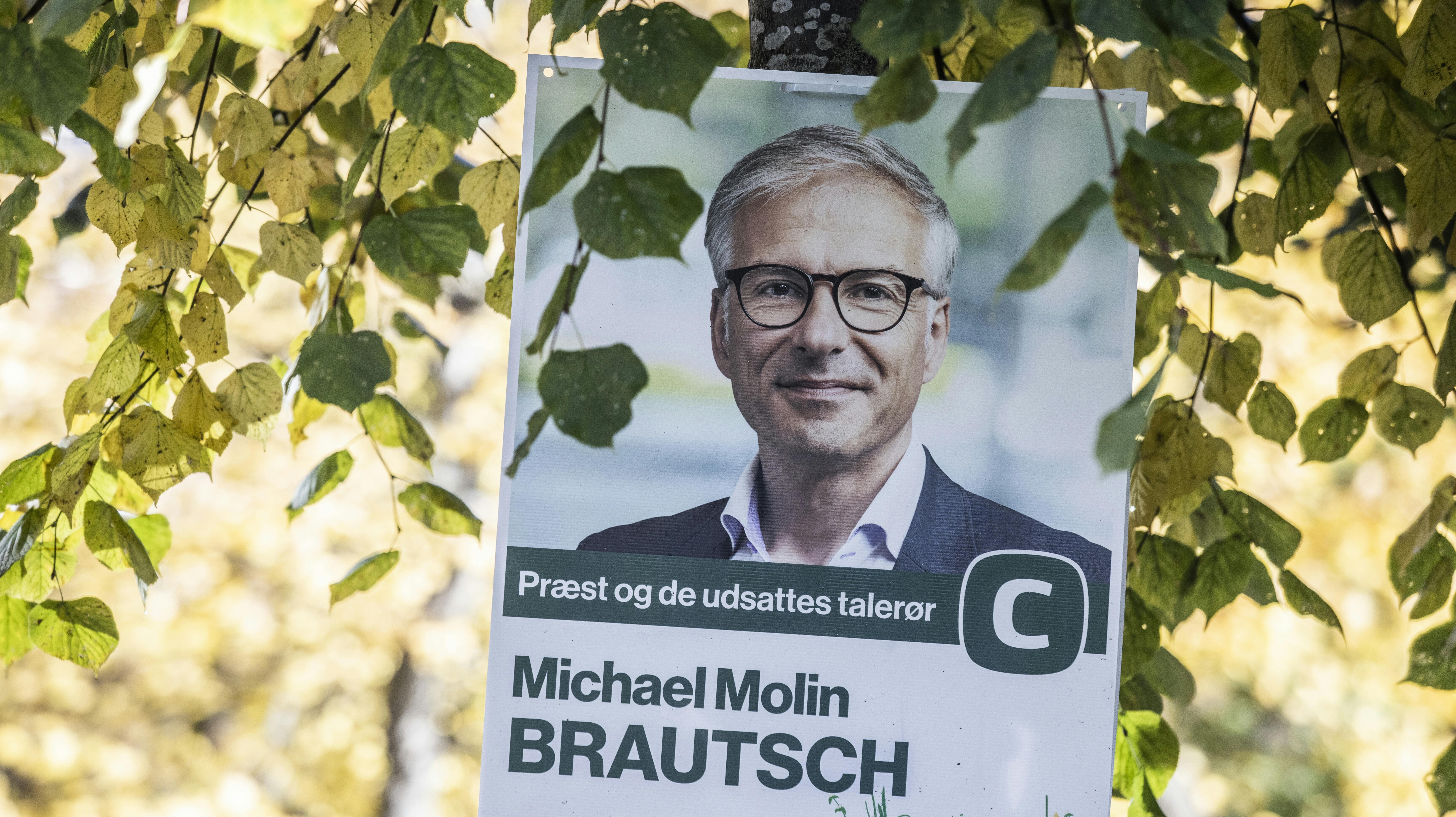 Her ses DR-præstens valgplakat op til kommunal- og regionsrådsvalget i november 2021