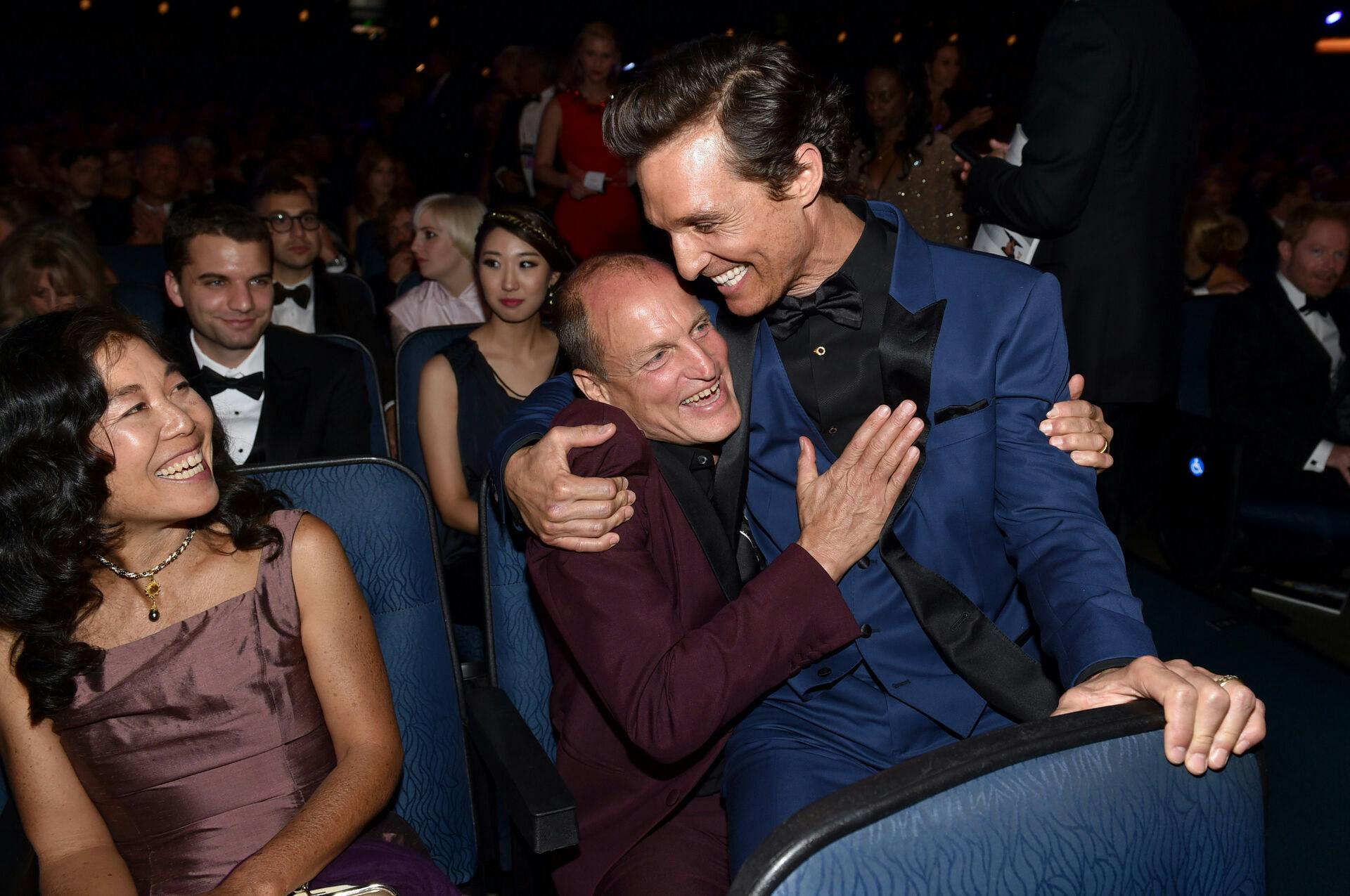 Woody Harrelson og Matthew McConaughey fotograferet sammen til Emmy Awards i 2014.