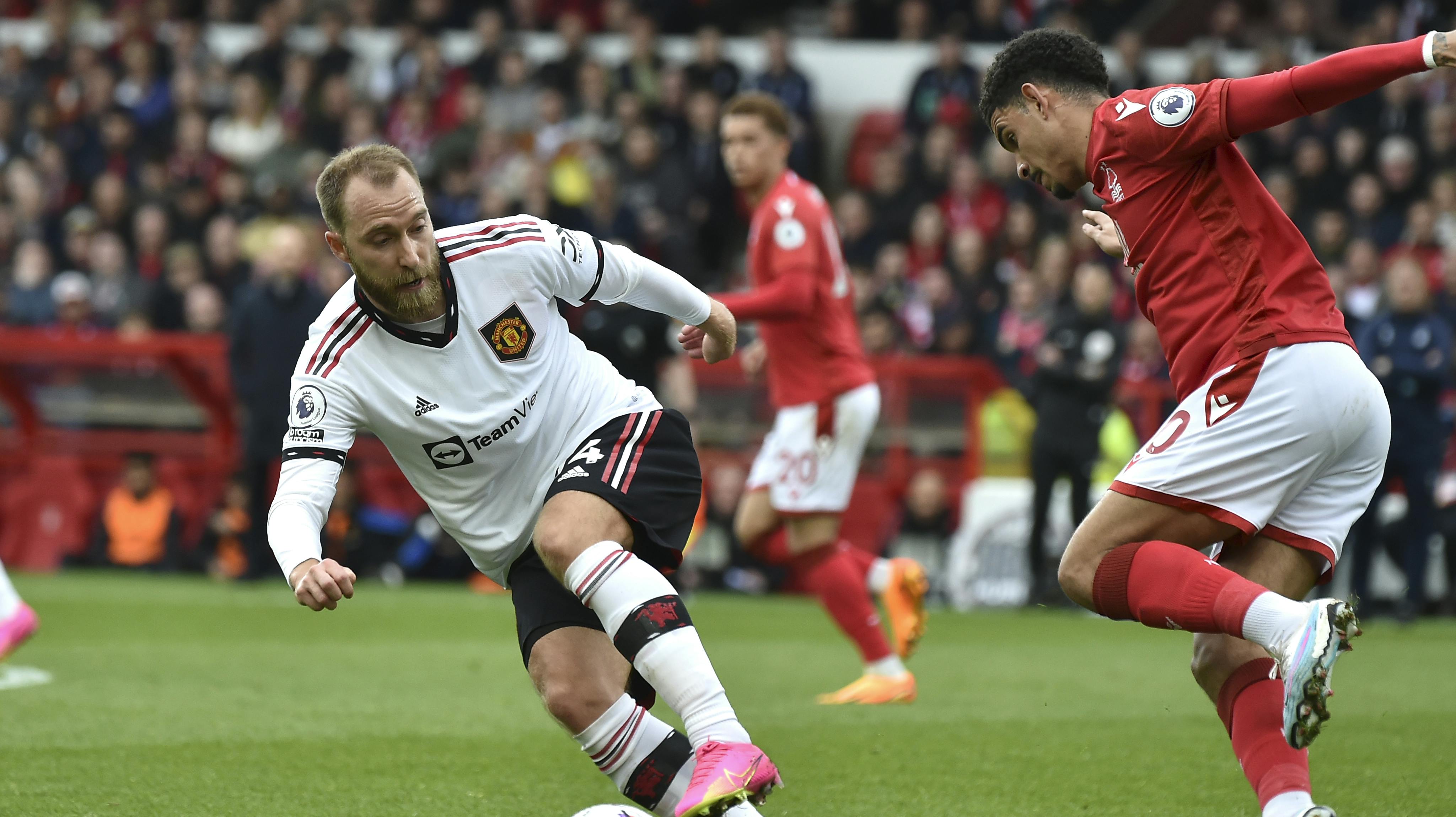 Christian Eriksen startede inde og fik 78 minutter på banen i Manchester United-sejren over Nottingham Forest.