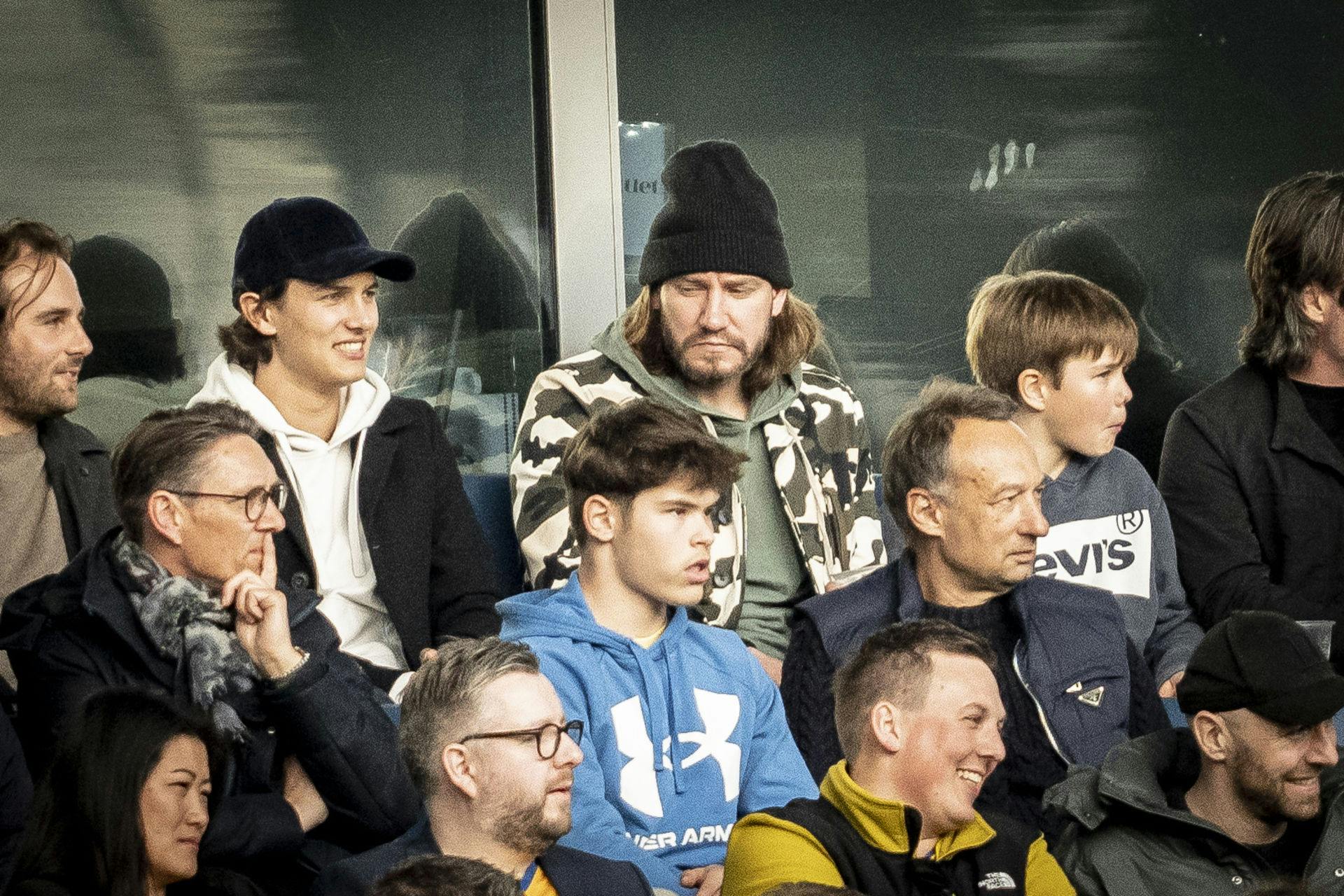 Nicklas Bendtner, grev Nikolai og prins Vincent under 3F Superligakampen mellem Brøndby IF og AGF på Brøndby Stadion, søndag den 16. april 2023.