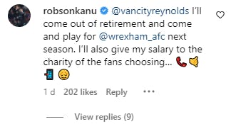 Noget af et tilbud til Reynolds fra Robson-Kanu. 