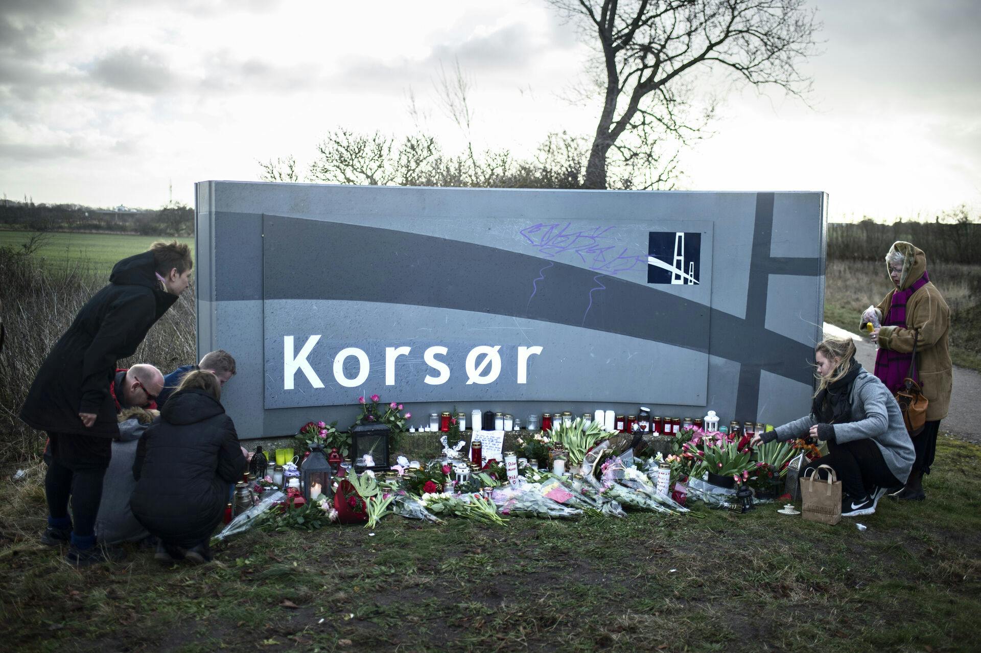 Mindehøjtidelighed i Korsør d. 26. december 2016 efter nyheden om, at liget af den 17-årige Emilie Meng var blevet fundet. 