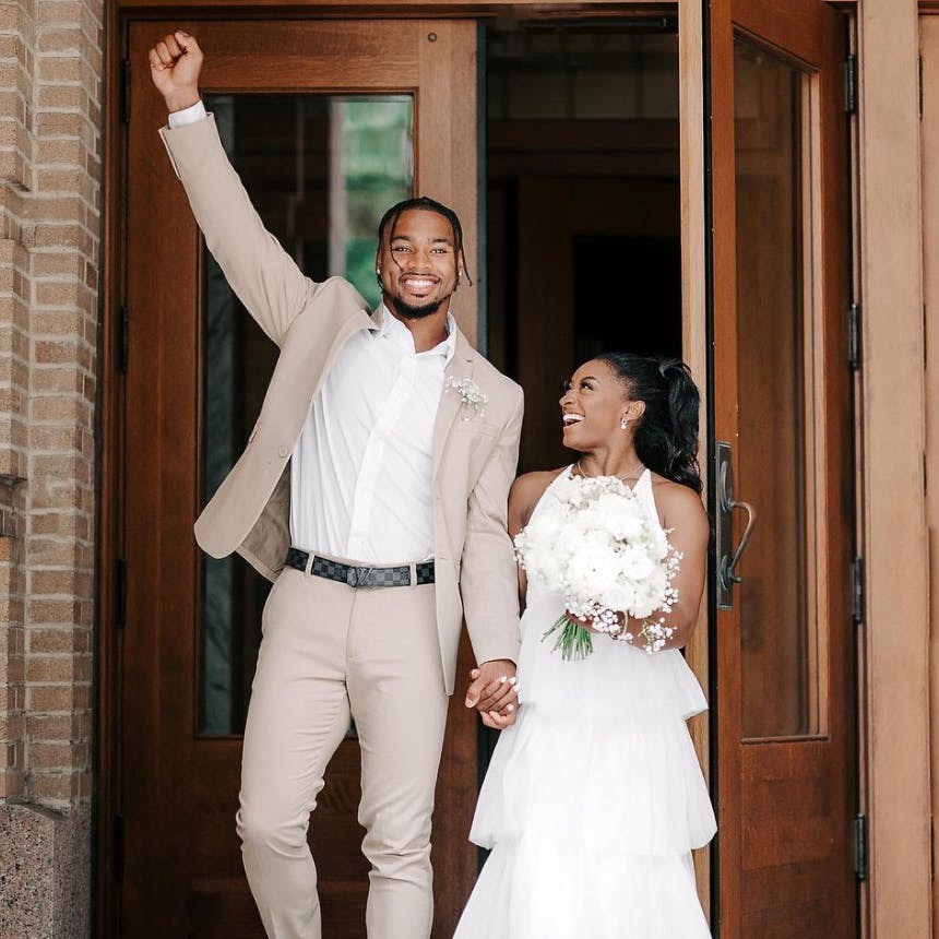 Jonathan Owens og Simone Biles mødte hinanden over datingappen Raya.