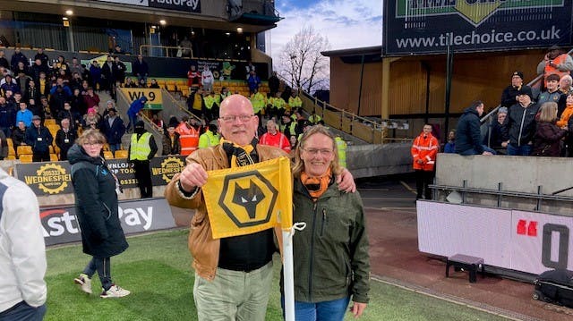 John og Merete kommer ikke til at glemme turen til Molineux lige foreløbigt.