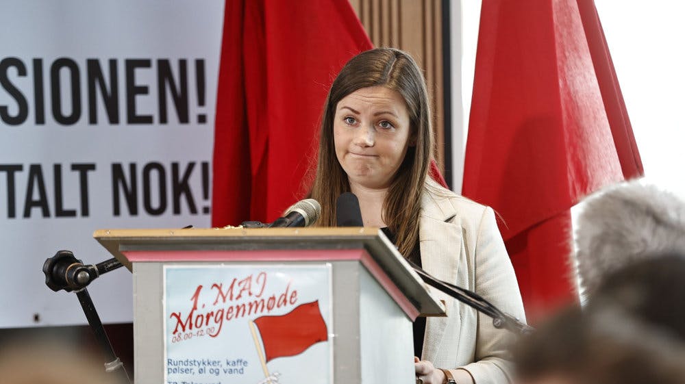 Enhedslistens politiske ordfører, Mai Villadsen, maner til sammenhold i sin 1. maj-tale.