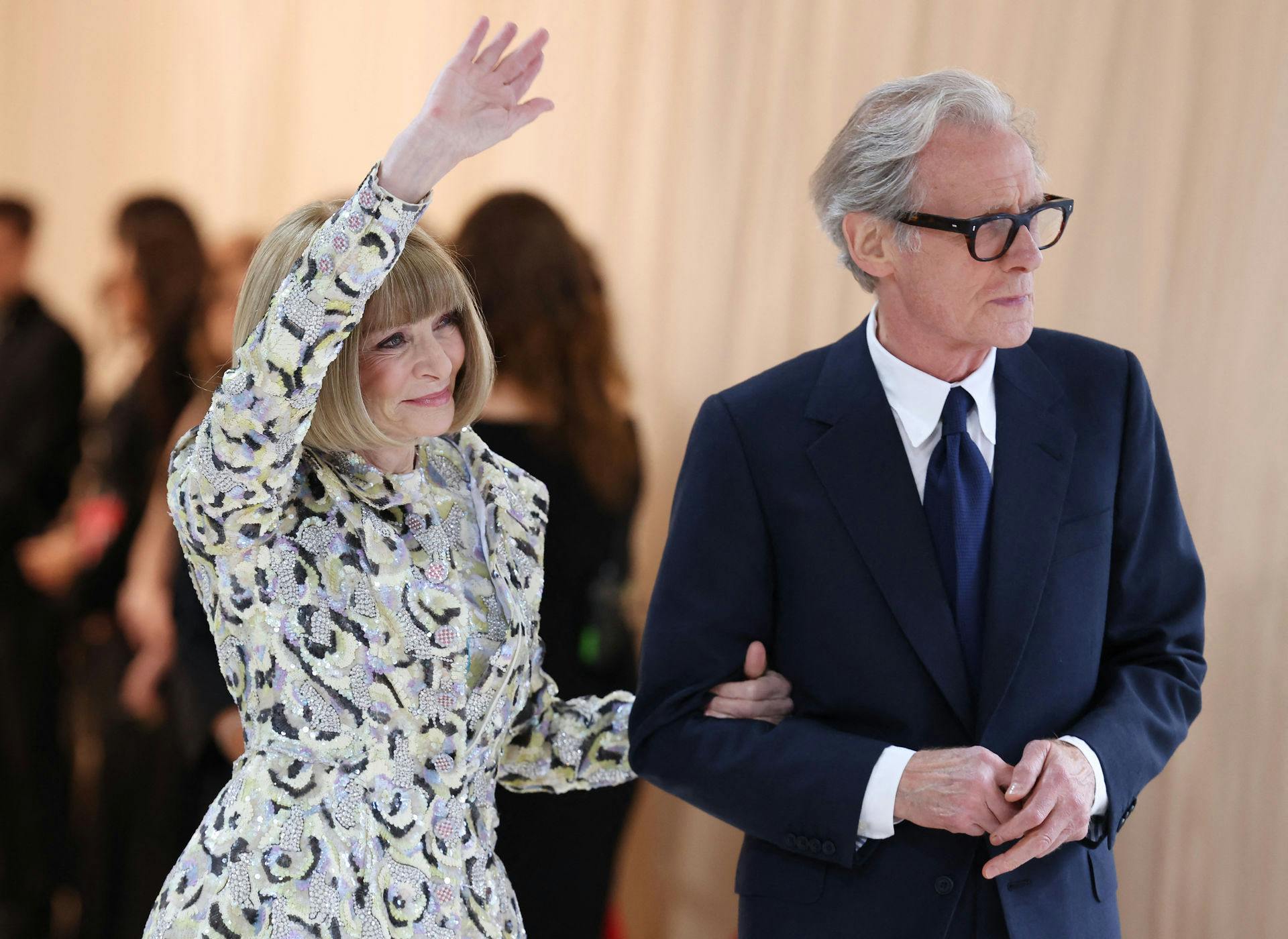 Anna Wintour og Bill Nighy ankommer her til Met Gala i New York.