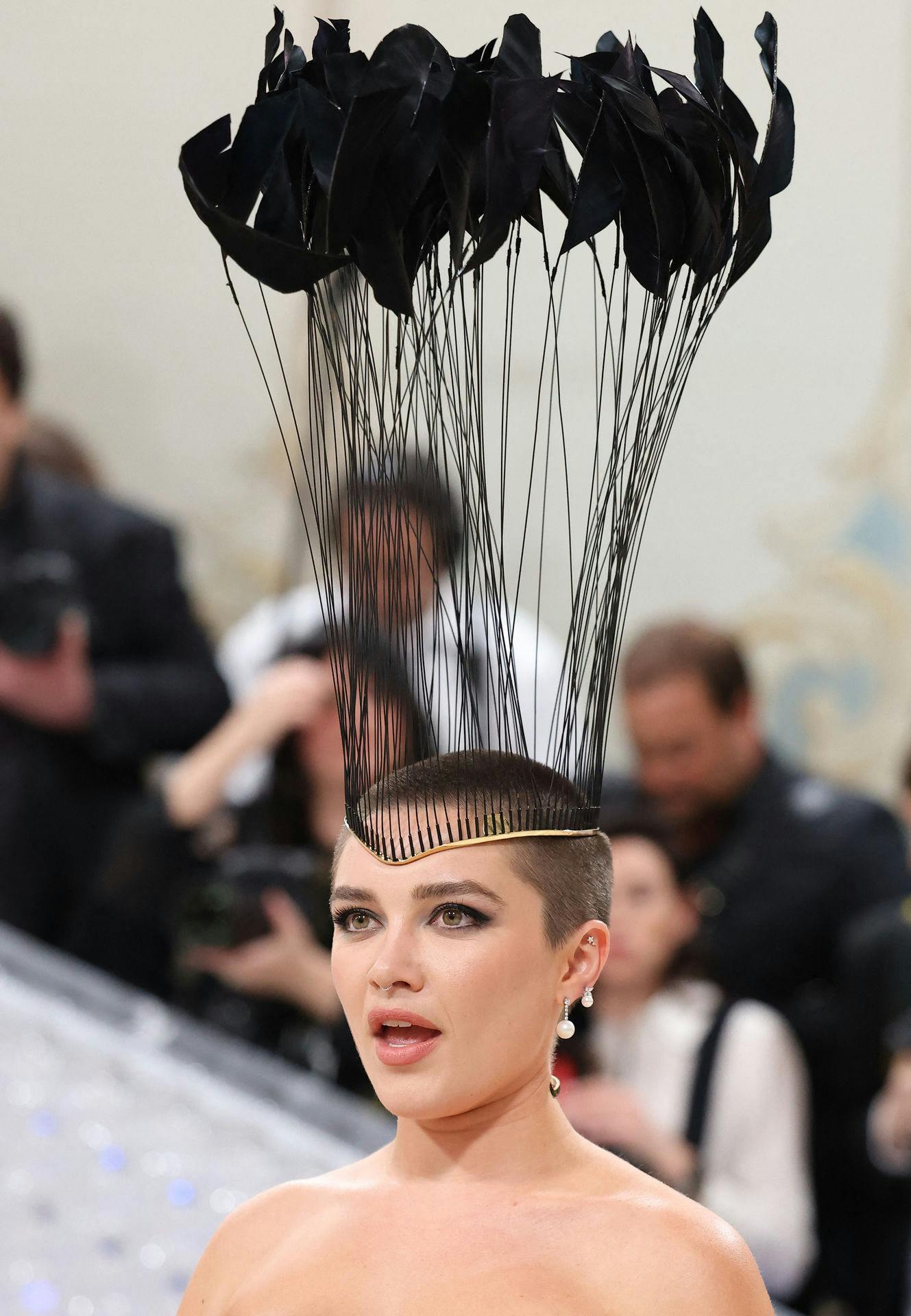 Florence Pugh med sin nye frisure.