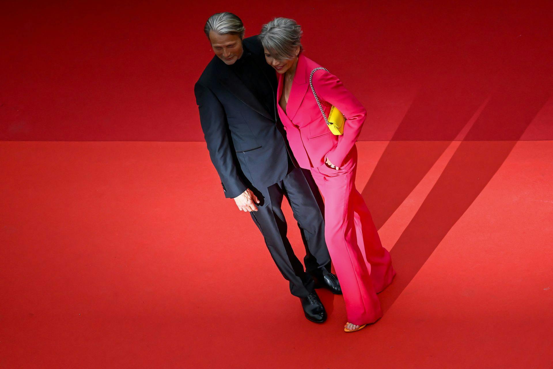 Mads Mikkelsen og konen, Hanne Jacobsen, til åbningsceremonien af Cannes Film Festival og screeningen af Johnny Depps nye film.