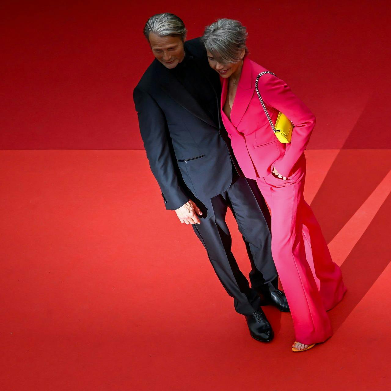 Mads Mikkelsen og konen, Hanne Jacobsen, til åbningsceremonien af Cannes Film Festival og screeningen af Johnny Depps nye film.