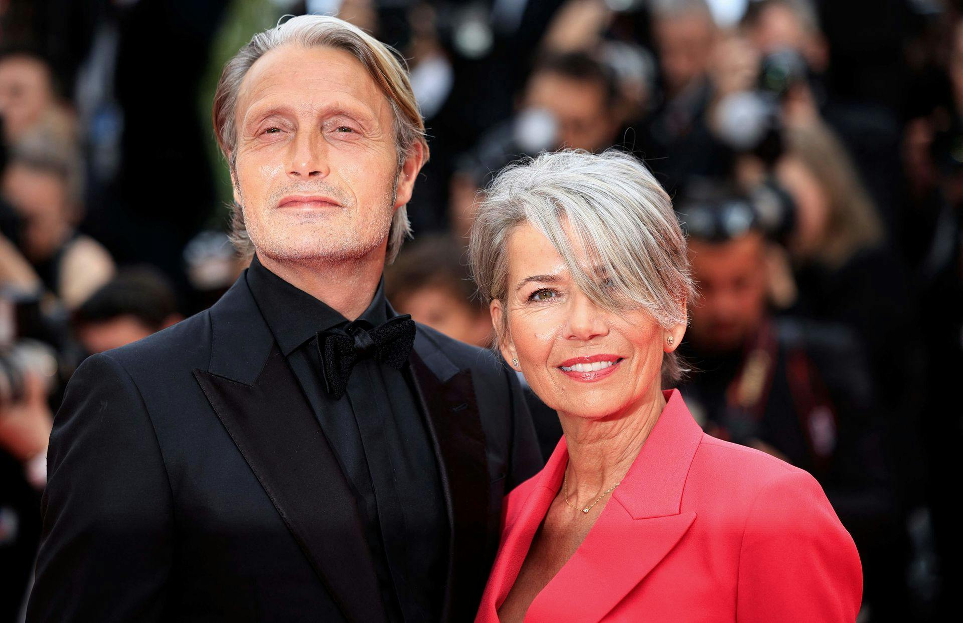 Mads Mikkelsen og Hanne Jacobsen på den røde løber.