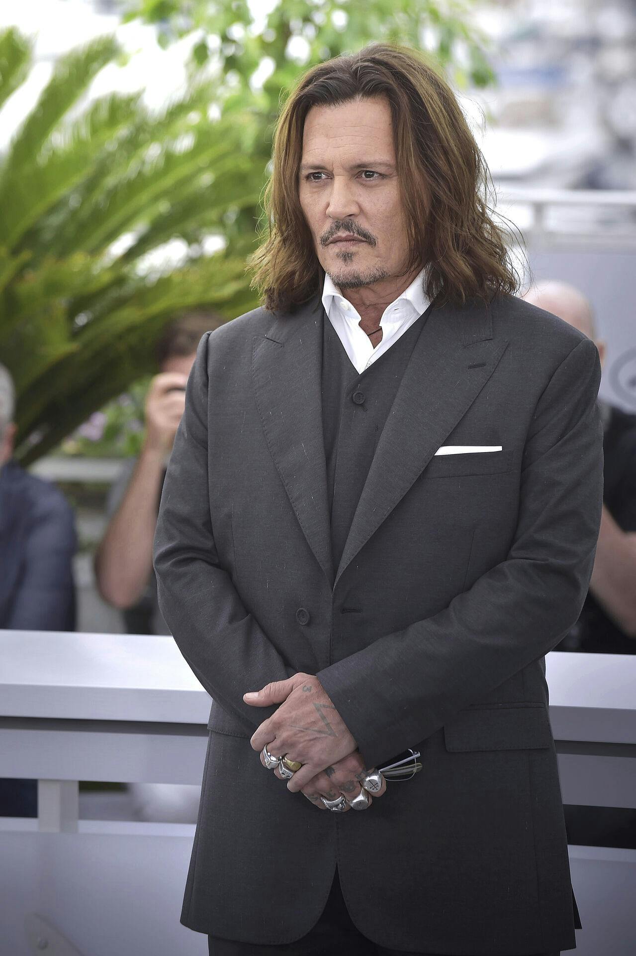 Johnny Depp til premieren på sin nyeste film "Jeanne du Barry".
