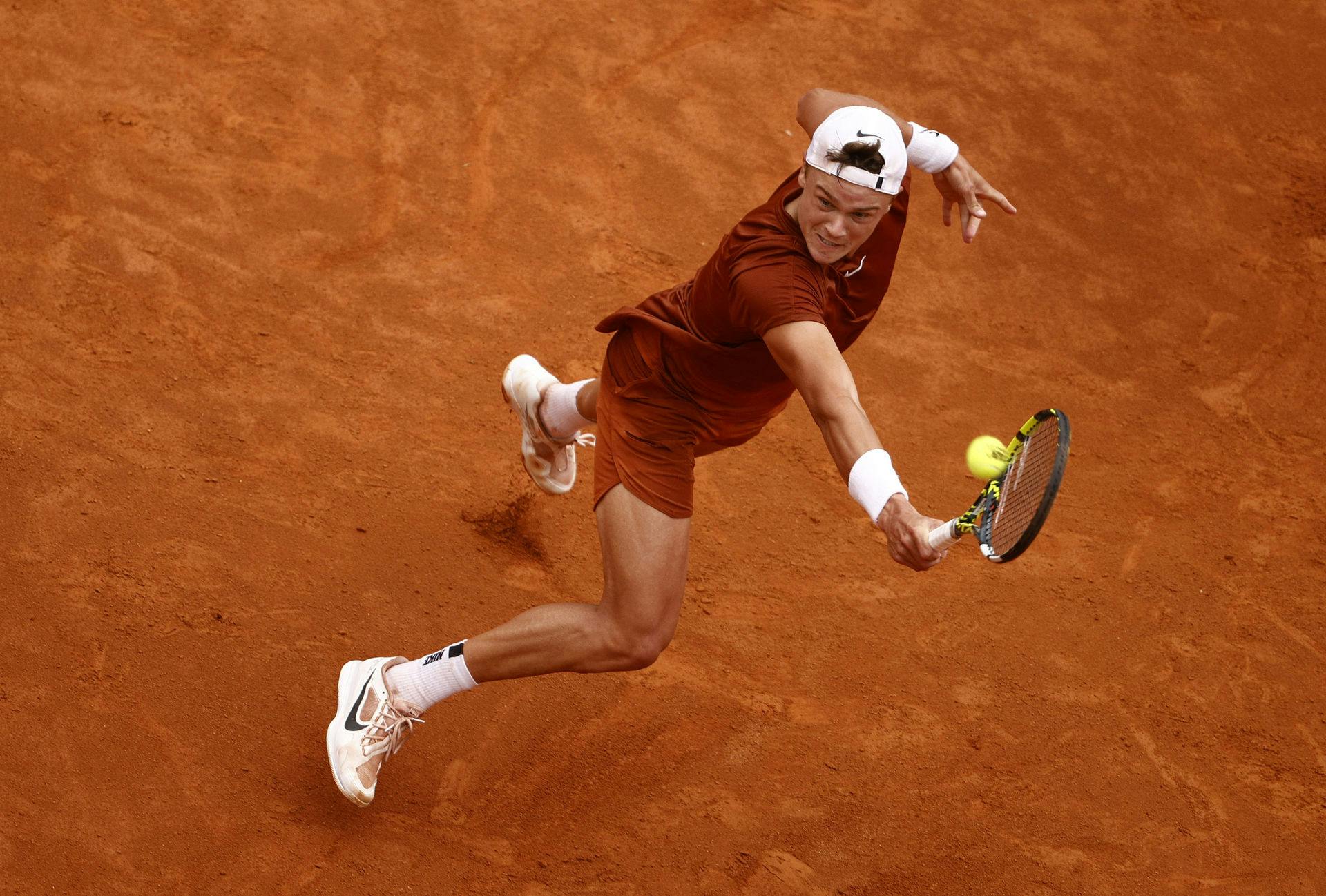 Holger Rune til lørdagens kamp med Casper Ruud.