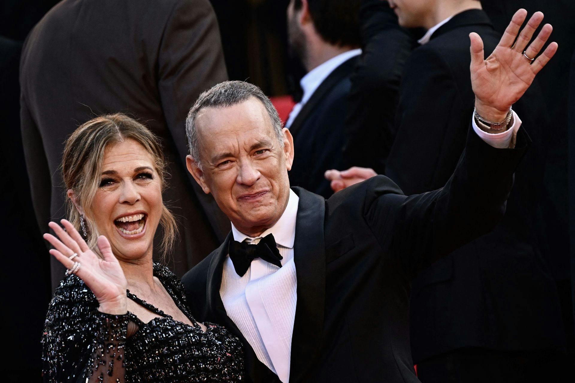 Stemningen var da også helt okay, da Rita Wilson og Tom Hanks efterfølgende poserede for fotograferne.