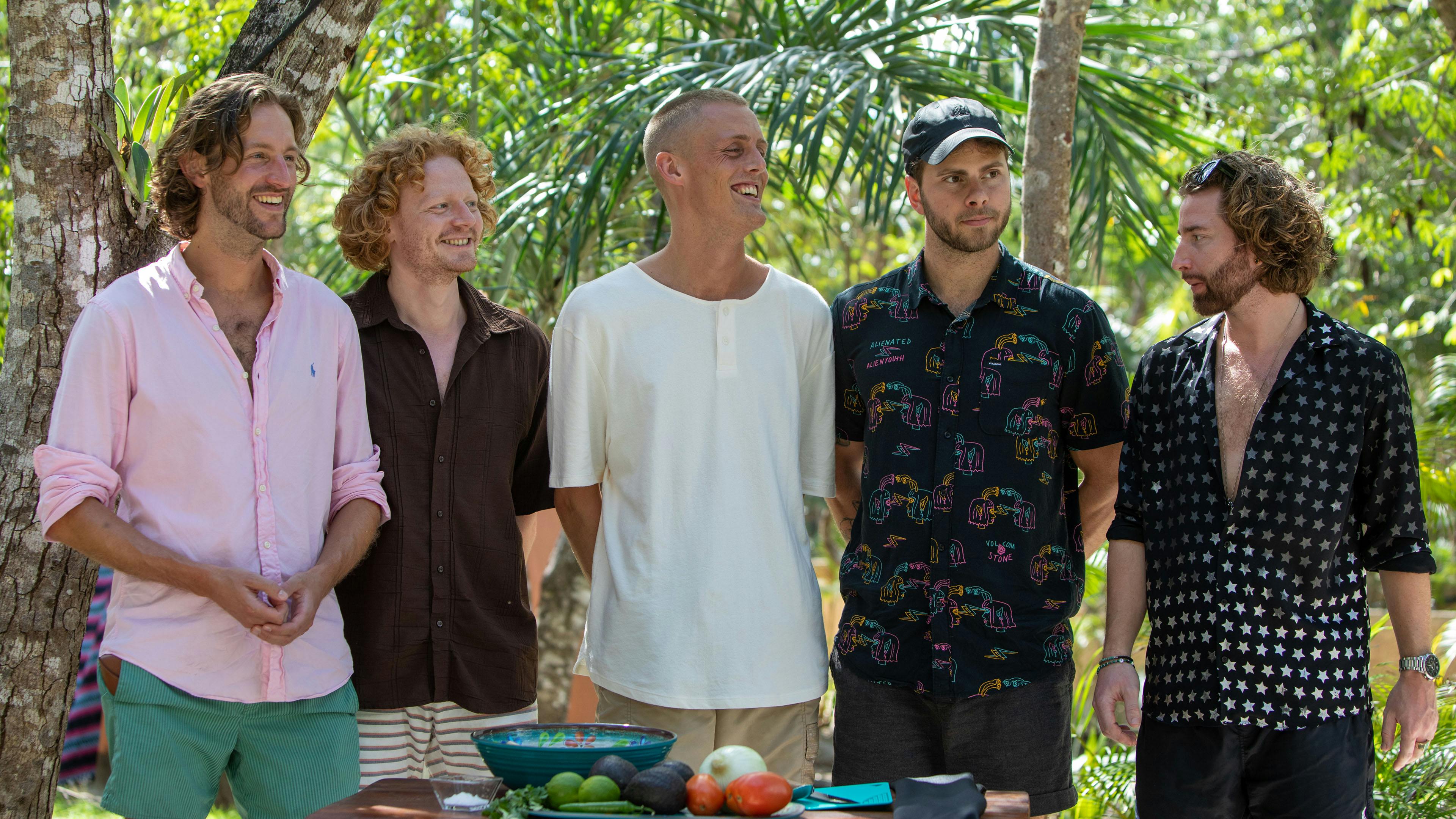 Alexander, Mikkel D, Rasmus, Stig og Frederik var på fælles date for at pigerne kunne lære dem bedre at kende