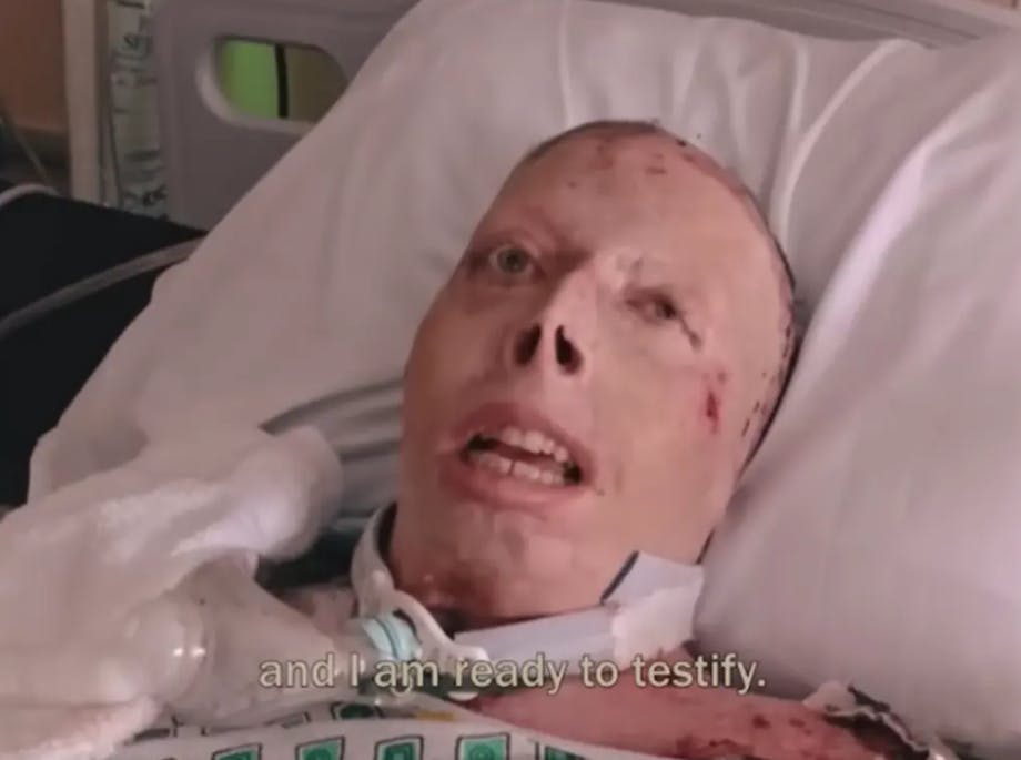 Fra sin hospitalsseng sagde Judy ordene, der fældede hendes morder. 