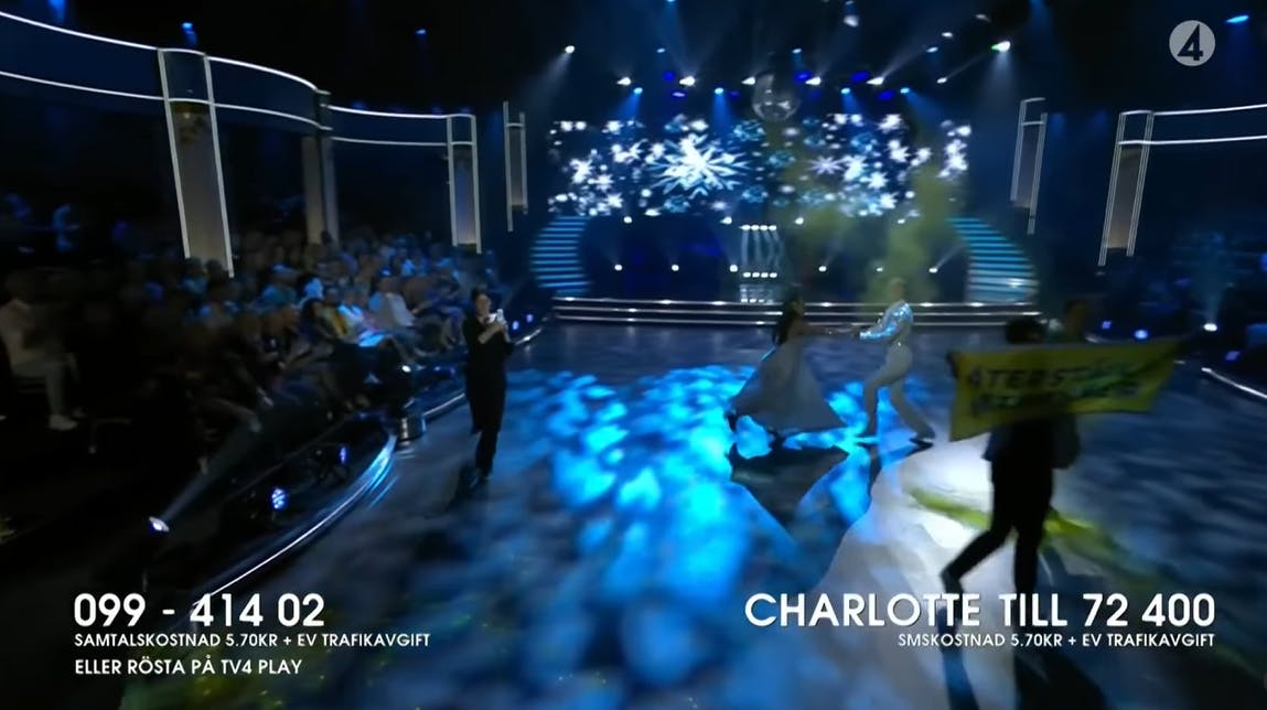 Det ene finalepar blev kort afbrudt, men dansede videre. 