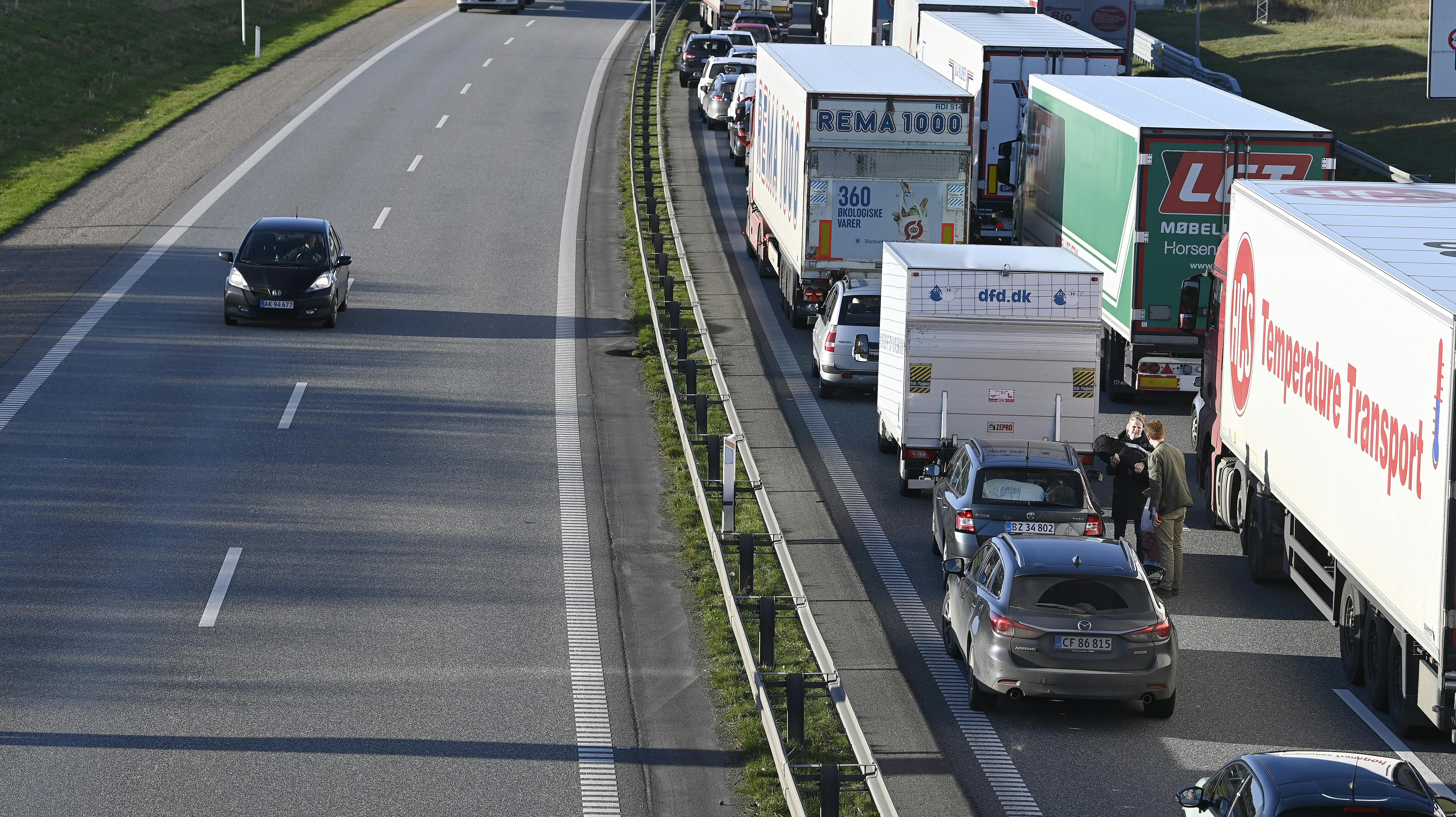 Kilometerafgiften vil medføre færre lastbiler på vejene. 
