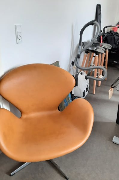 En cognacfarvet Svanestol er blevet væk fra sin ejermand. 