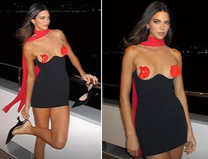 Kendall Jenner i sin nye kjole.
