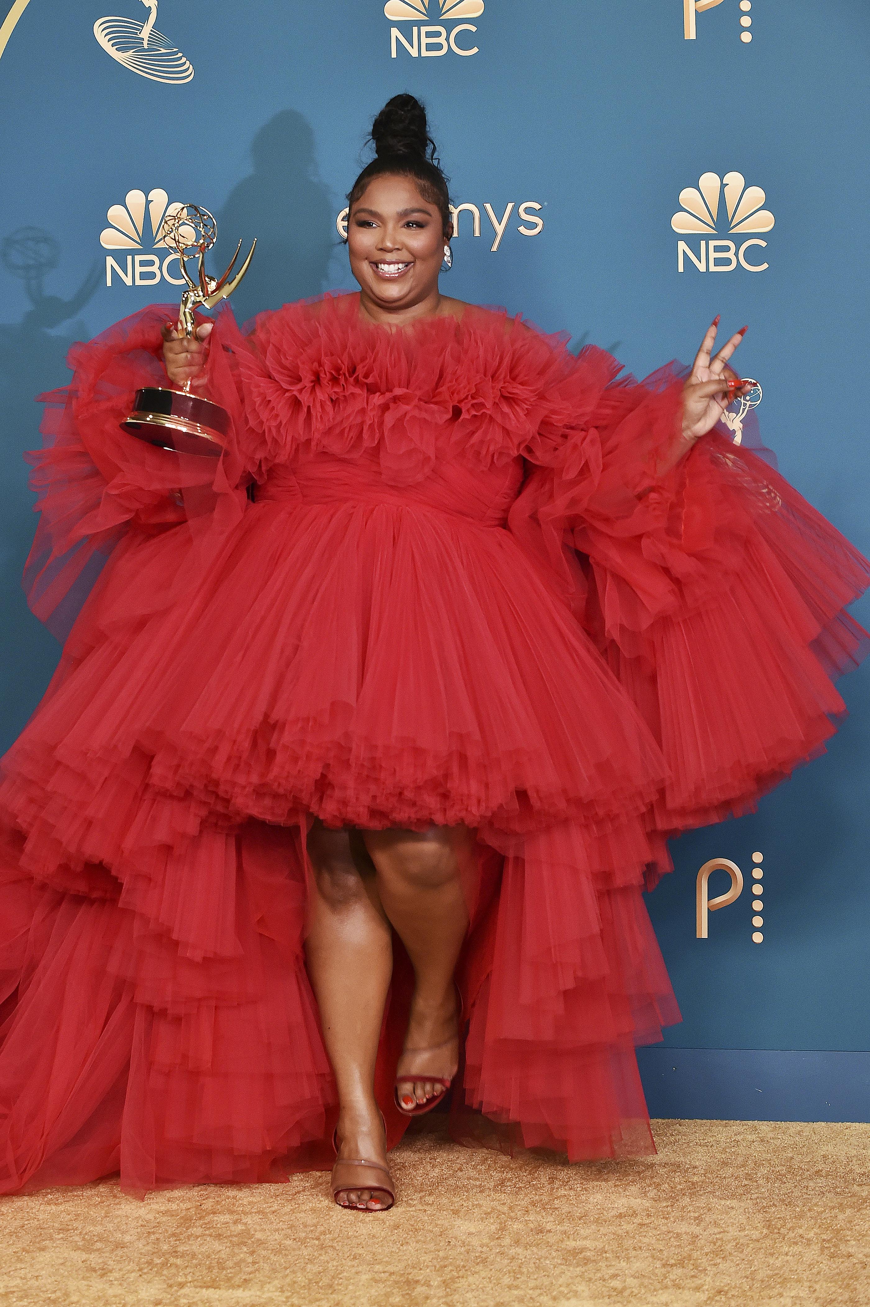 Lizzo vandt i september en Emmy-statuette for sit realityprogram, hvor hun sætter jagten ind efter dansere, der går under kategorien "plus size".&nbsp;
