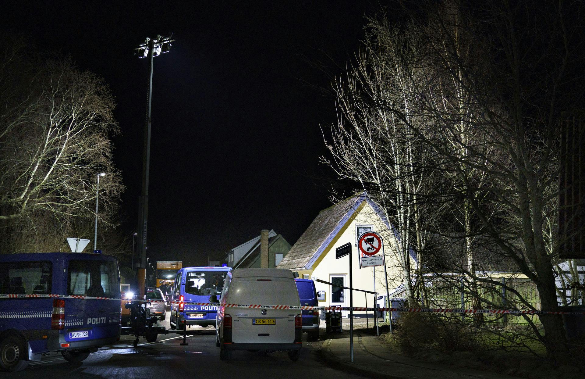 Politiet på den 37-åriges adresse i Flauenskjold i Nordjylland, onsdag aften den 9. februar 2022. 