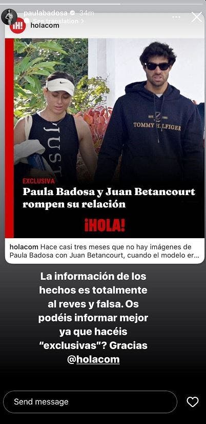 Paula Badosa afviste i maj, at hende og kæreste Juan Betancourt var gået fra hinanden. 