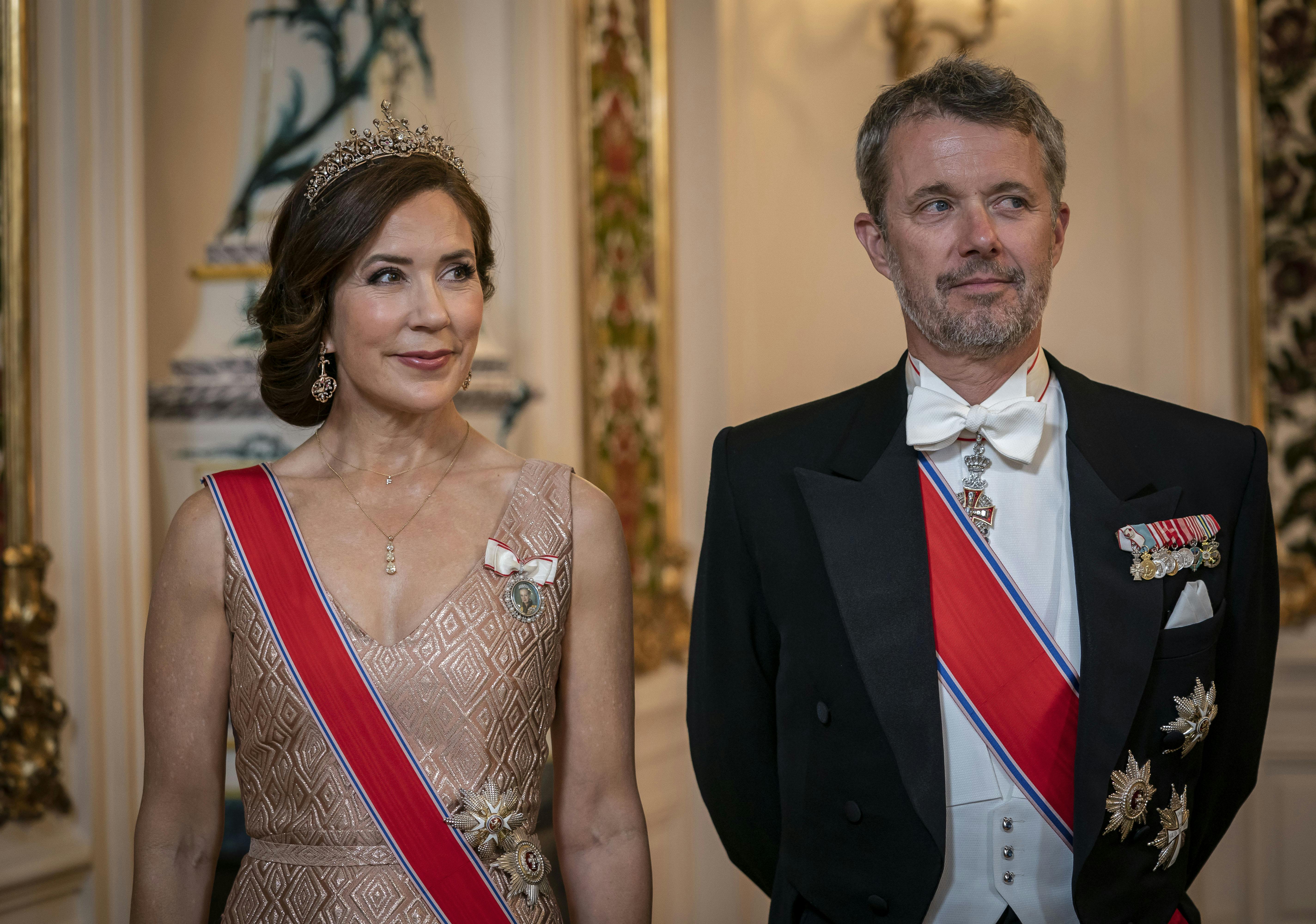 Kronprinsparret under torsdagens fest på Amalienborg Slot.
