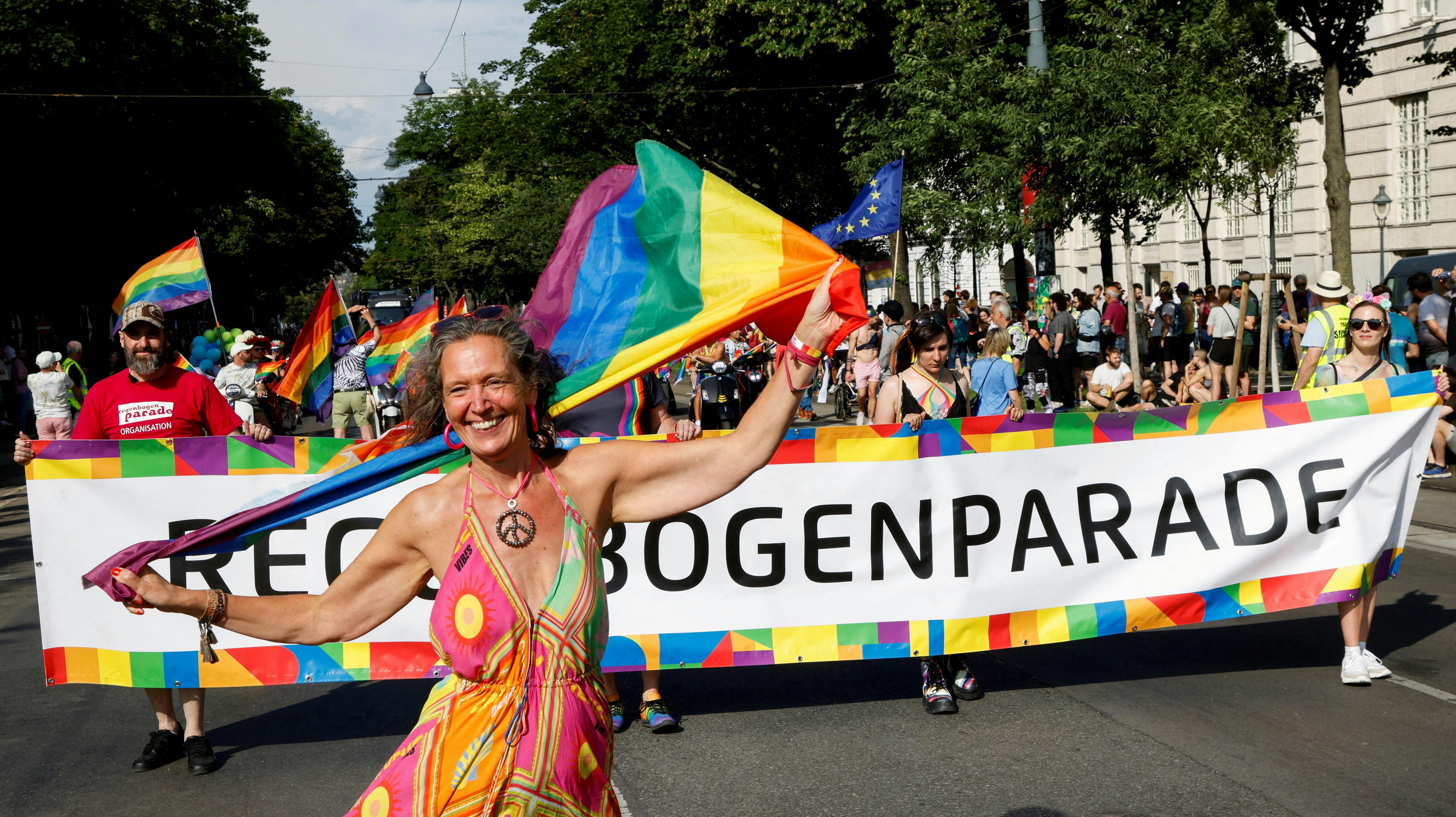 Prideparaden i Wien blev afholdt i går. 