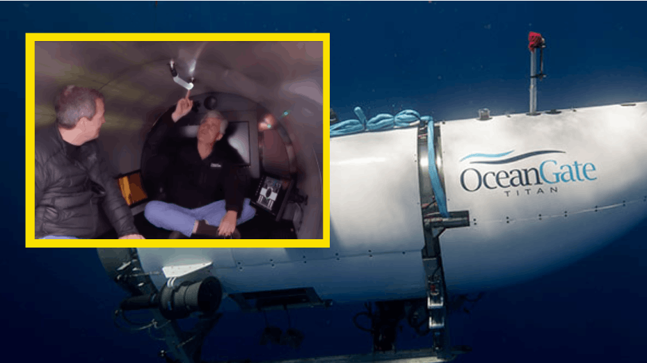 De fem personer i ubåden er indespærret i et lillebitte rum. 