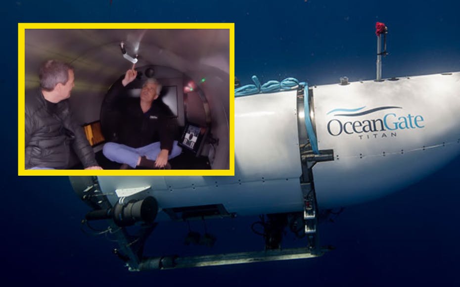 De fem personer i ubåden er indespærret i et lillebitte rum. 