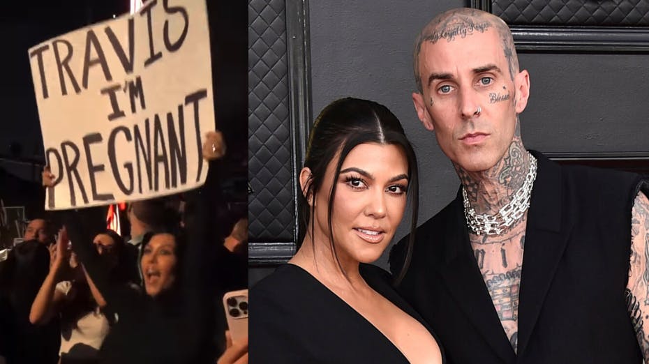 Kourtney Kardashian lod sig inspirere af Blink-182's kæmpehit, da hun forleden annoncerede sin graviditet. 
