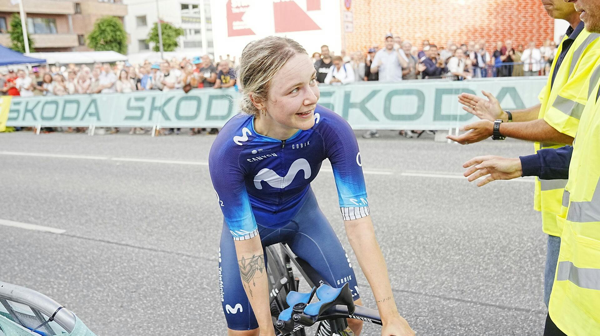 Emma Norsgaard er for tredje gang dansk mester i enkeltstart for kvinder.