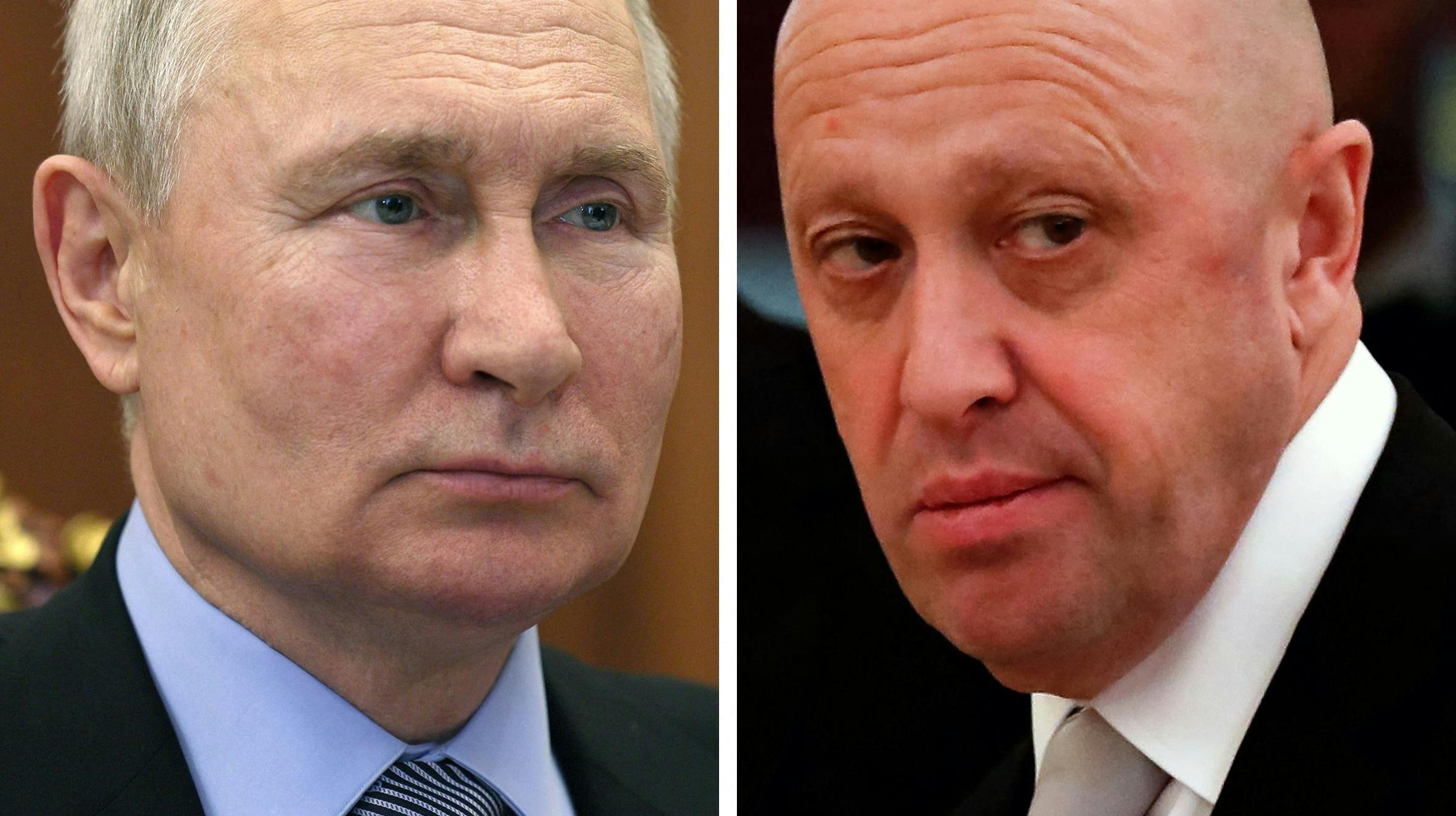 Wagner-gruppens leder, Jevgenij Prigozjin og Ruslands præsident Vladimir Putin